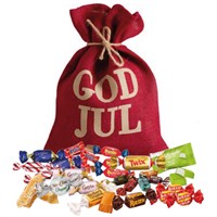 Jutesäck 29 cm Röd God Jul 1,3 kg Lyxbl