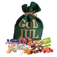 Jutesäck 29 cm Grön God Jul 1,3 kg Lyxbl