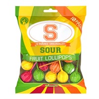 S-MÄRKE SOUR FRUIT LOLLIES 10-P 130G