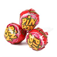 PIN PON LOLLIPOP GUM SOUR STRAWBERRY (53ST)